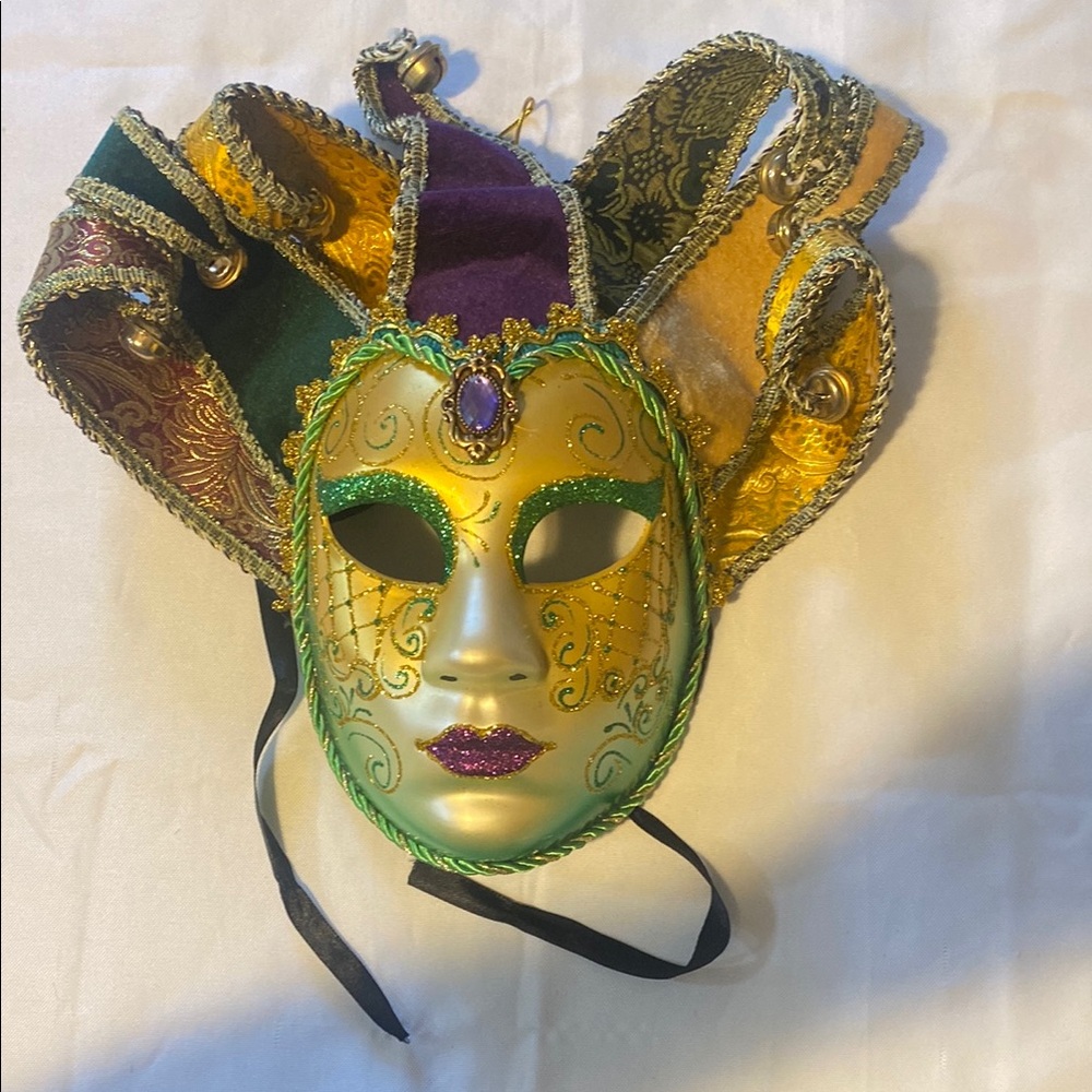 Elegant Gold and Purple Masquerade Mask